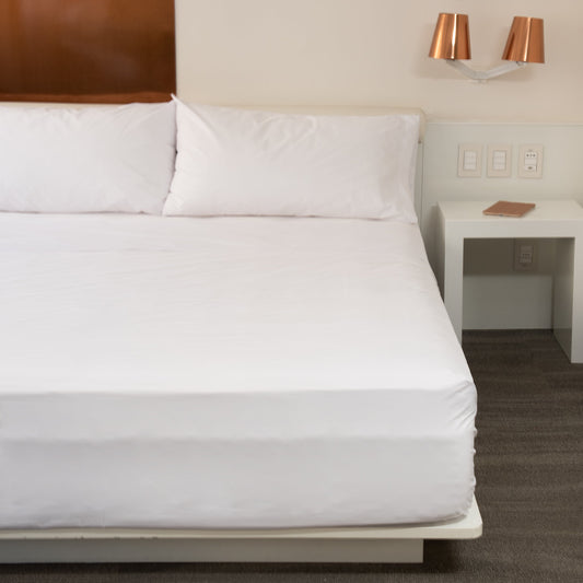 Juego Sábanas 1.5 Plazas 200 Hilos Blanco