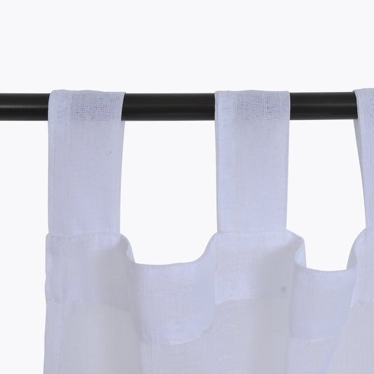 Set Cortinas Velo Lino Presilla Blanca mashini
