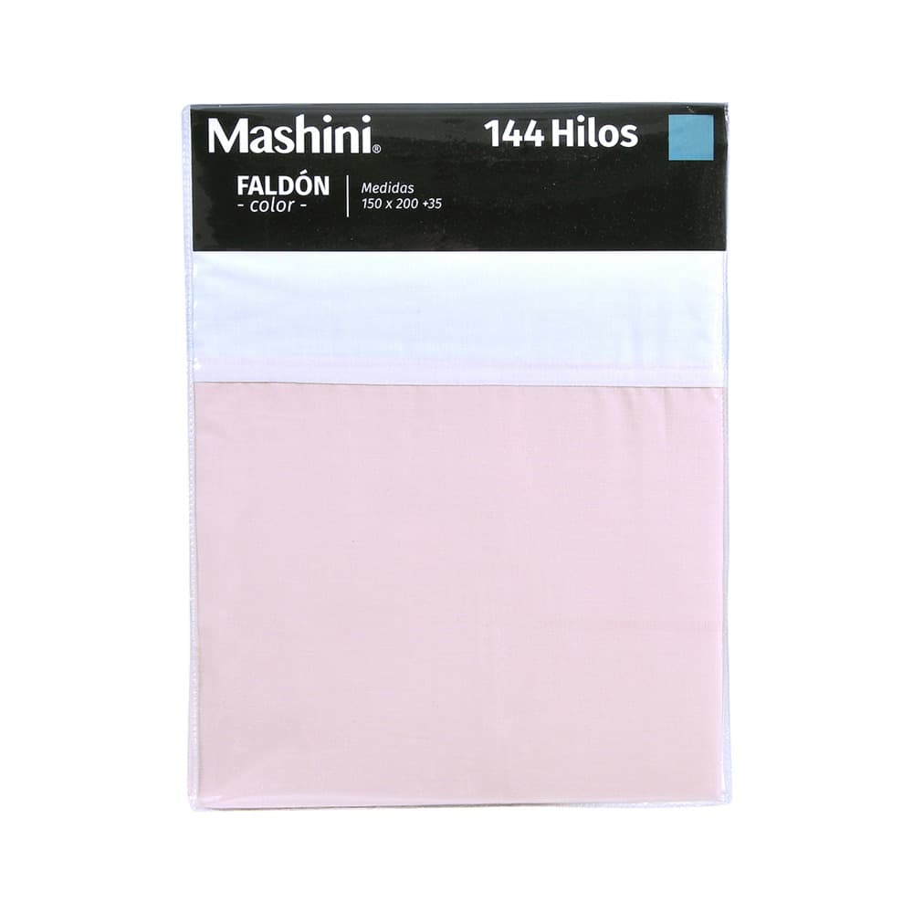 empaque del Faldón 144 Hilos para camas King color Rosado mashini