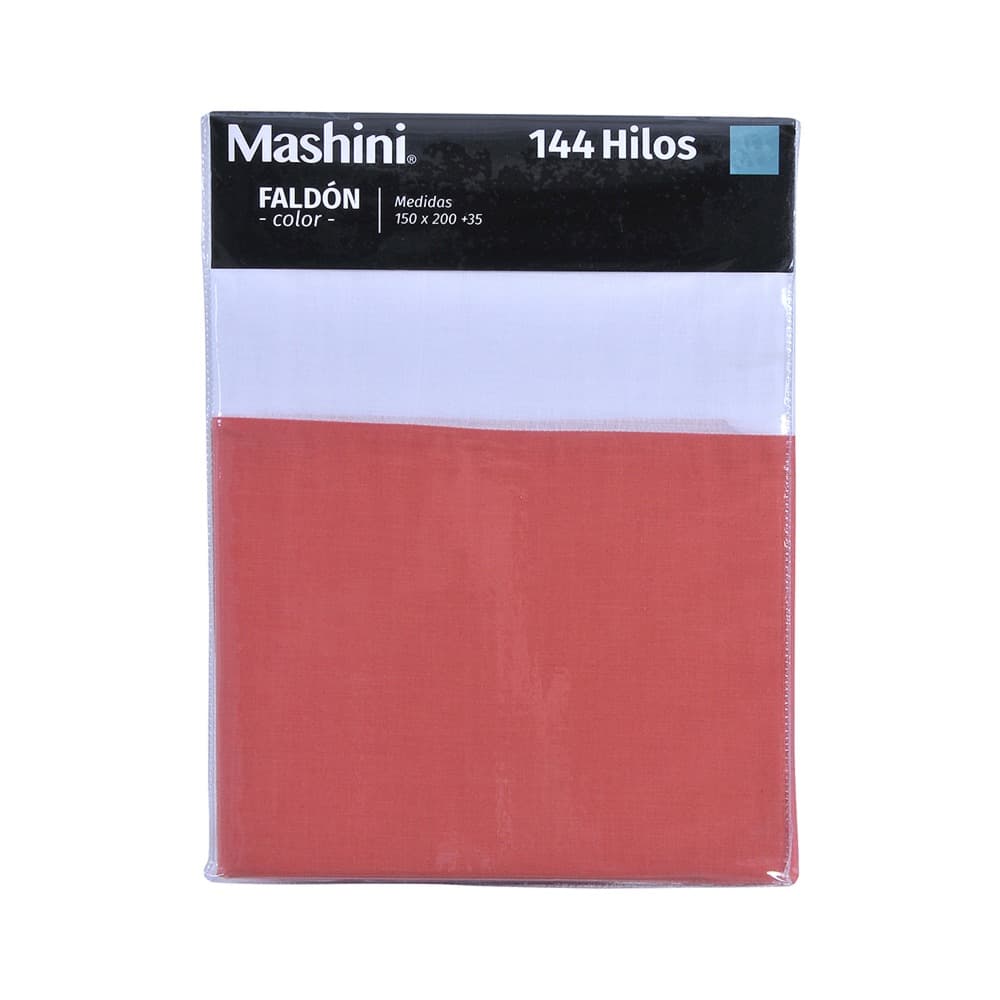 empaque del Faldón 144 Hilos color rojo para camas de 2 Plazas Mashini