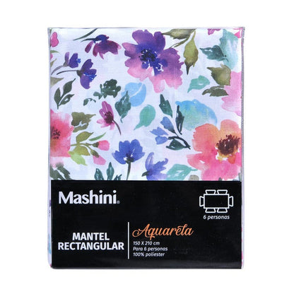 empaque del Mantel 150x210 diseño con flores rosas mashini