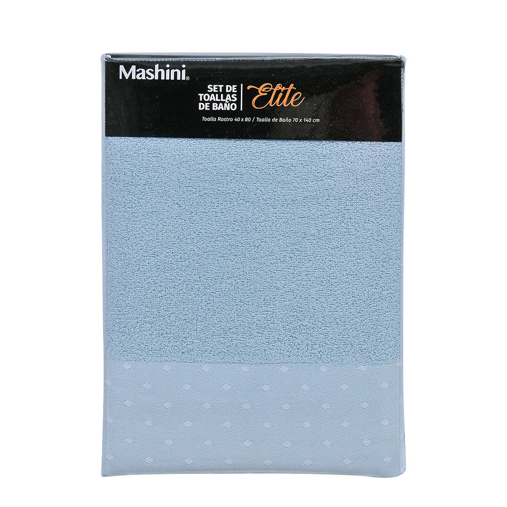 Set 2 toallas Elite 450 grs Celeste | Mashini