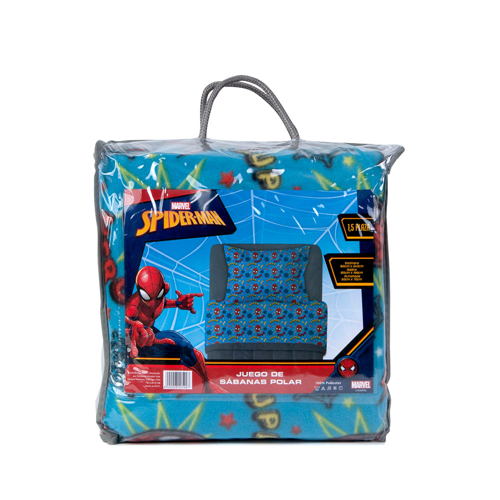 Sábana 1.5 Plazas Polar Estampado Spiderman Super Hero | Mashini