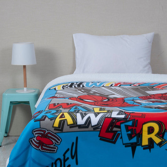 Frazada Polar Sherpa 150x200 Spiderman Wall | Mashini