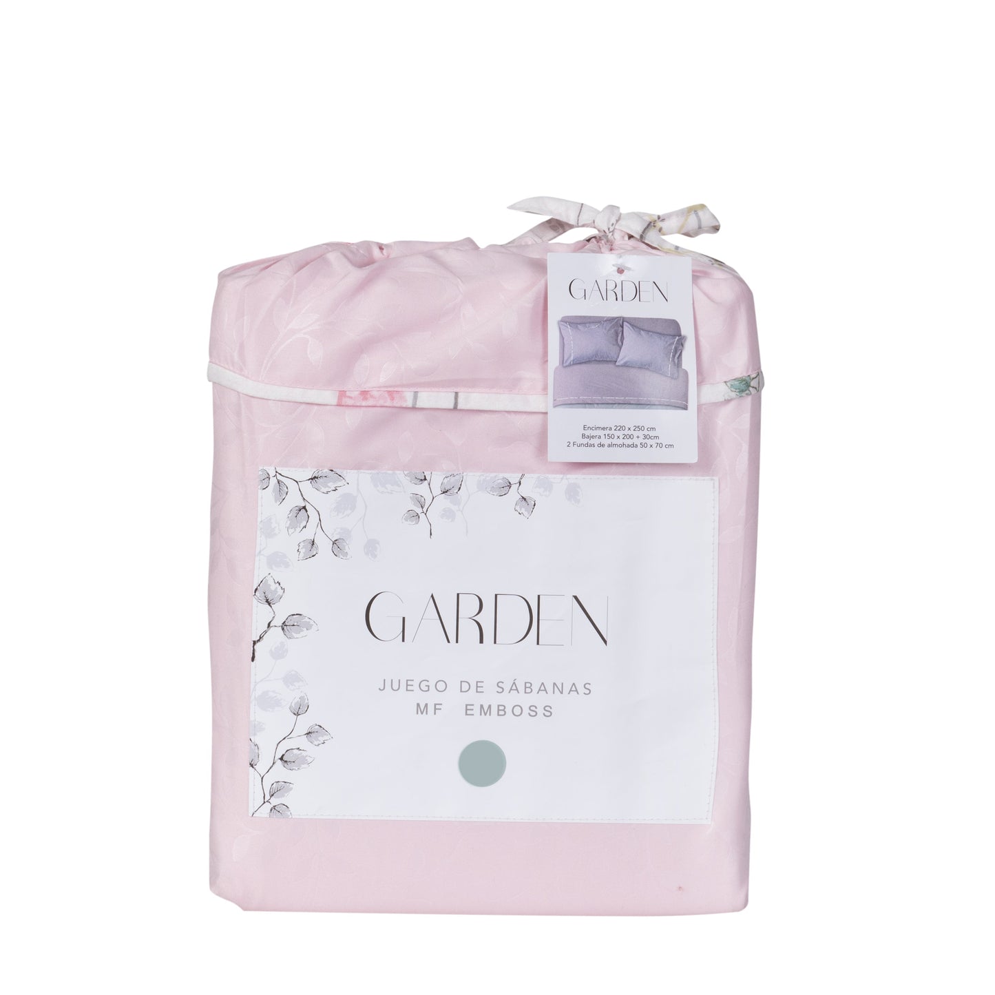 Sábana 2 Plazas Microfibra Emboss Rosado Herbal