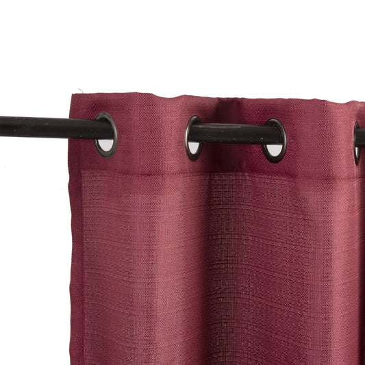 Set Cortina Rústica 8 Piezas Argolla Burdeo