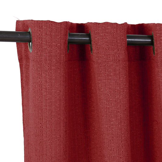 Set Cortinas Jacquard Argolla Rojo Valdivia