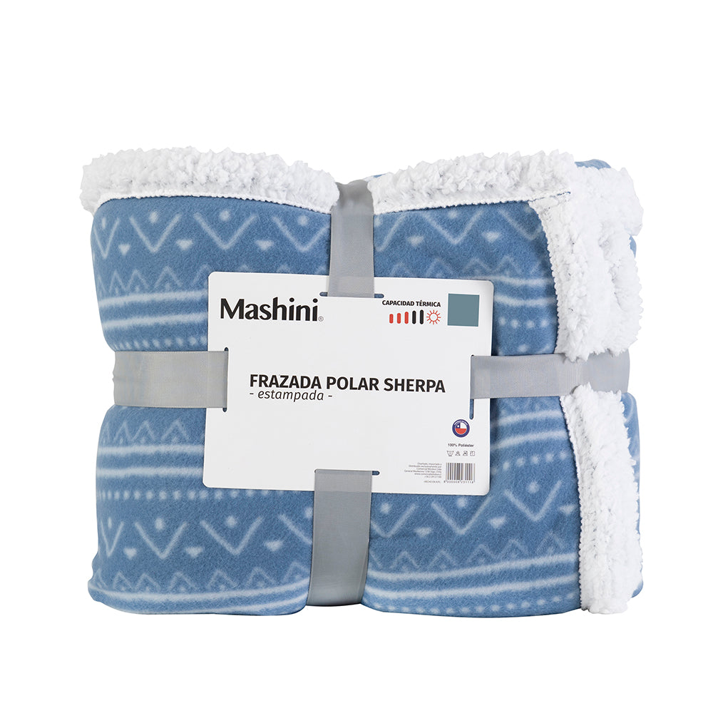 Frazada 2 Plazas Polar Sherpa Estampado Romero