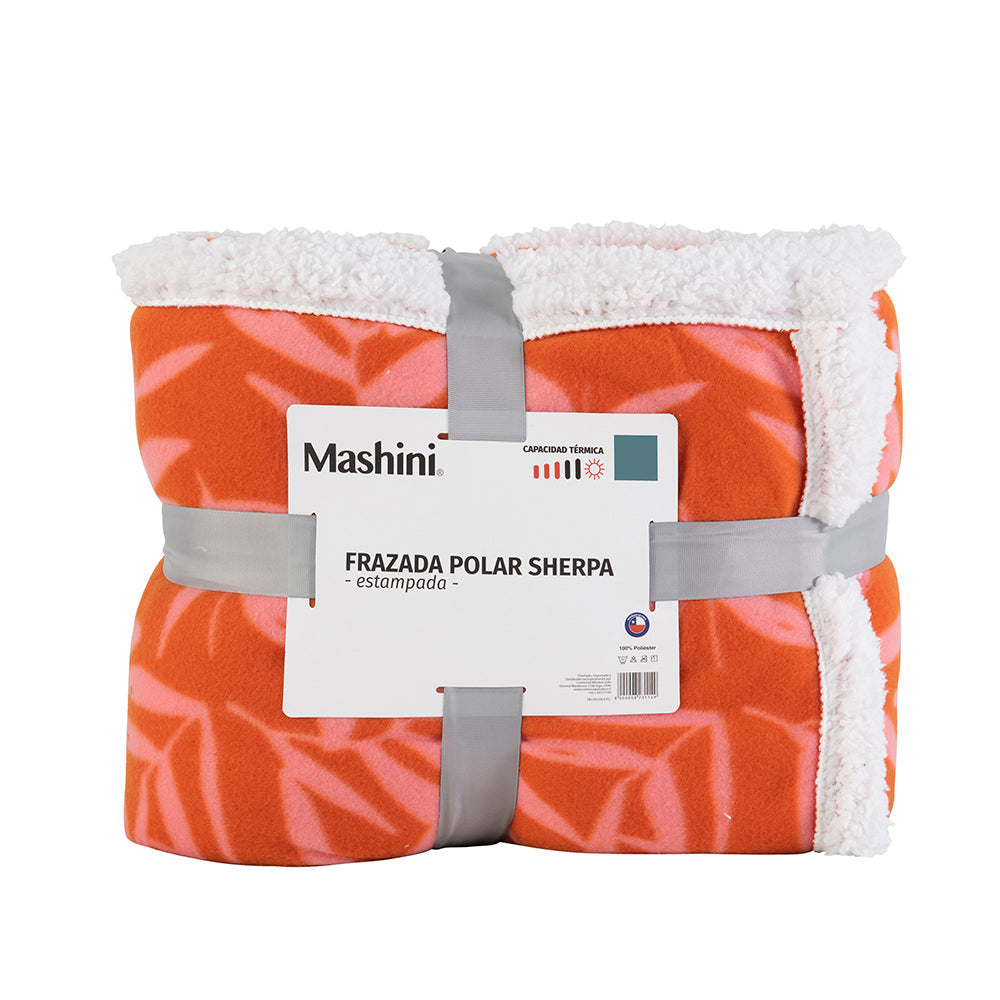 Frazada 2 Plazas Polar Sherpa Estampado Tulipan