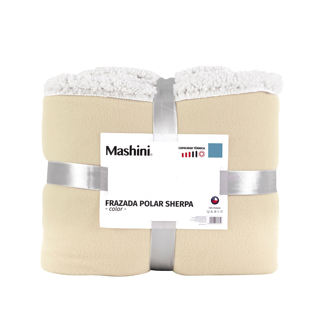 Frazada 1.5 Plazas Polar Sherpa Lisa Beige