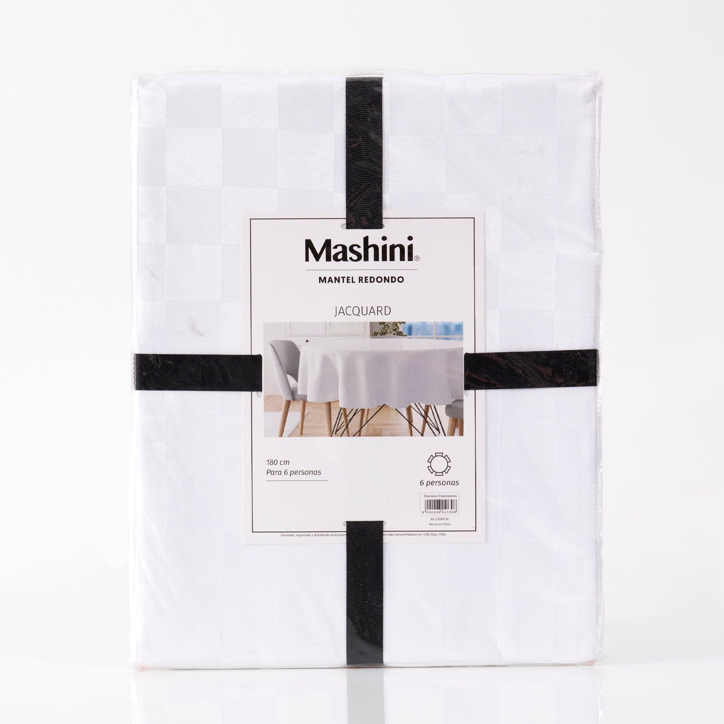 Mantel Fechas Patrias 180 cms Redondo Blanco