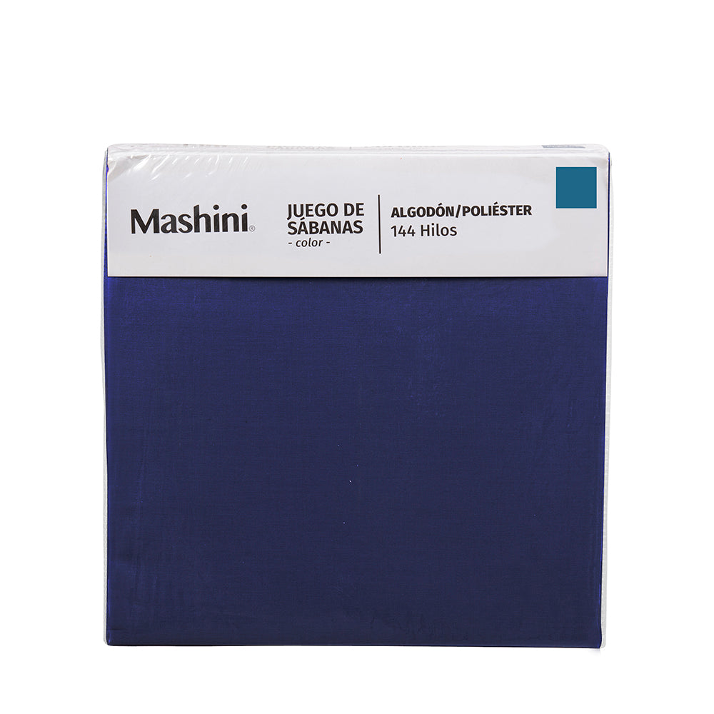 Sábana 2 Plazas 144 Hilos Colores Lisos Índigo