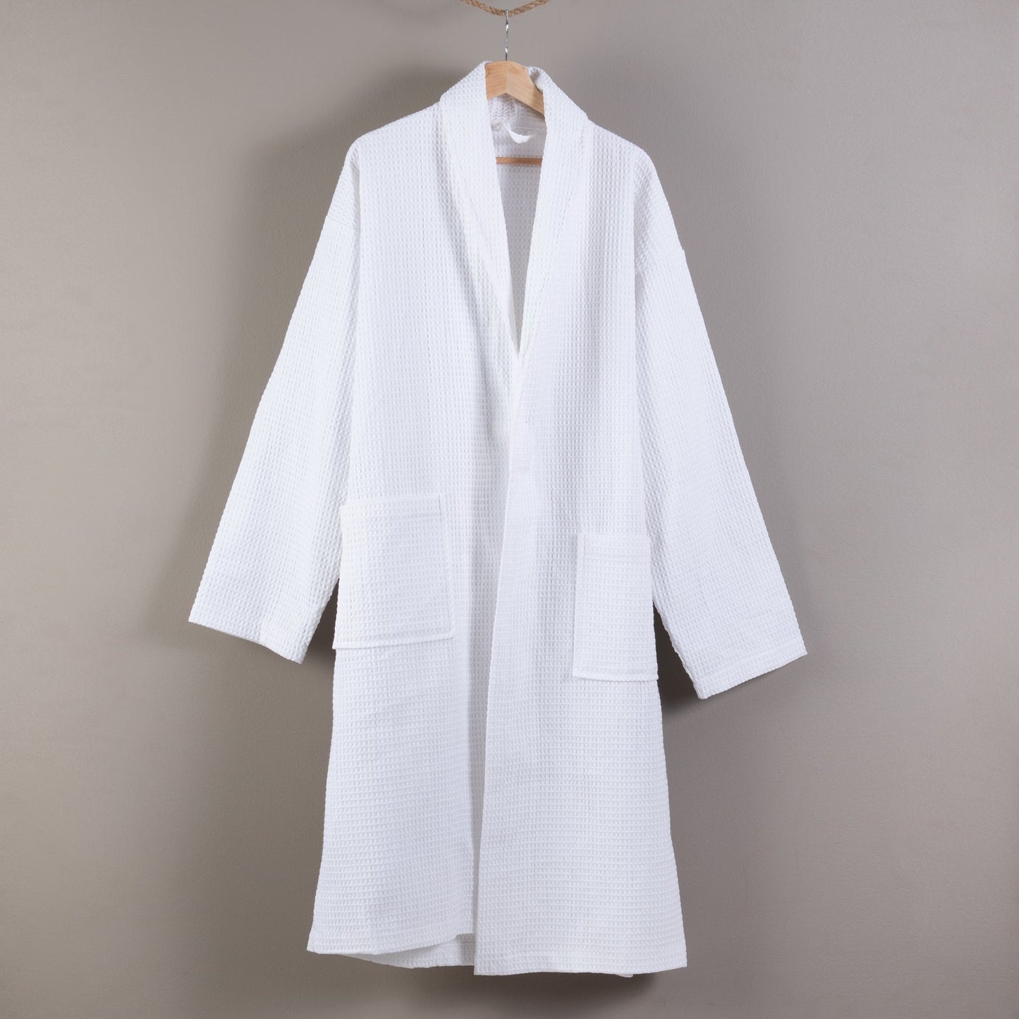 Bata de Baño Hotel Waffle Blanca 118x64 cms (T-L)