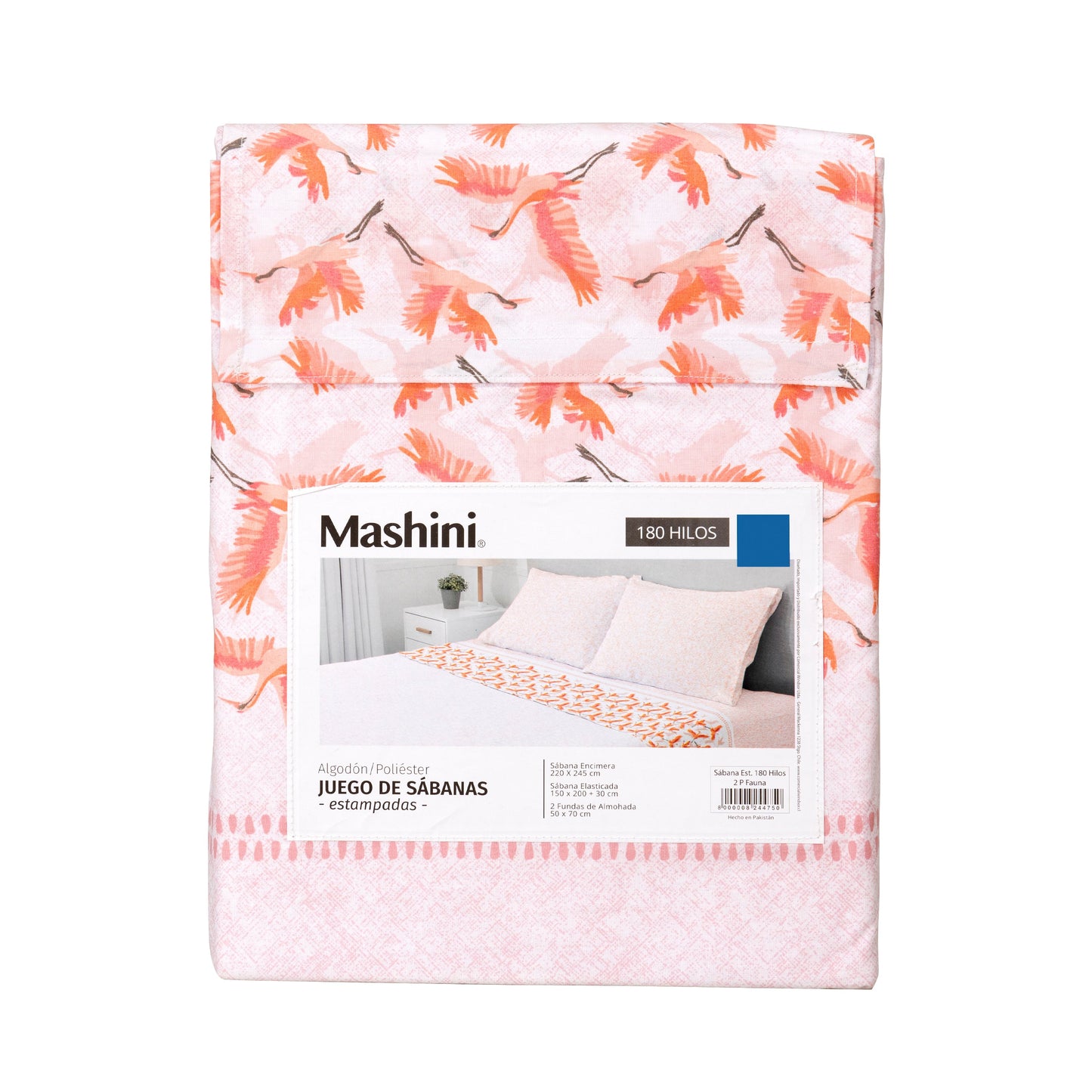 Sábana 1.5 Plazas 180 Hilos Estampado Fauna