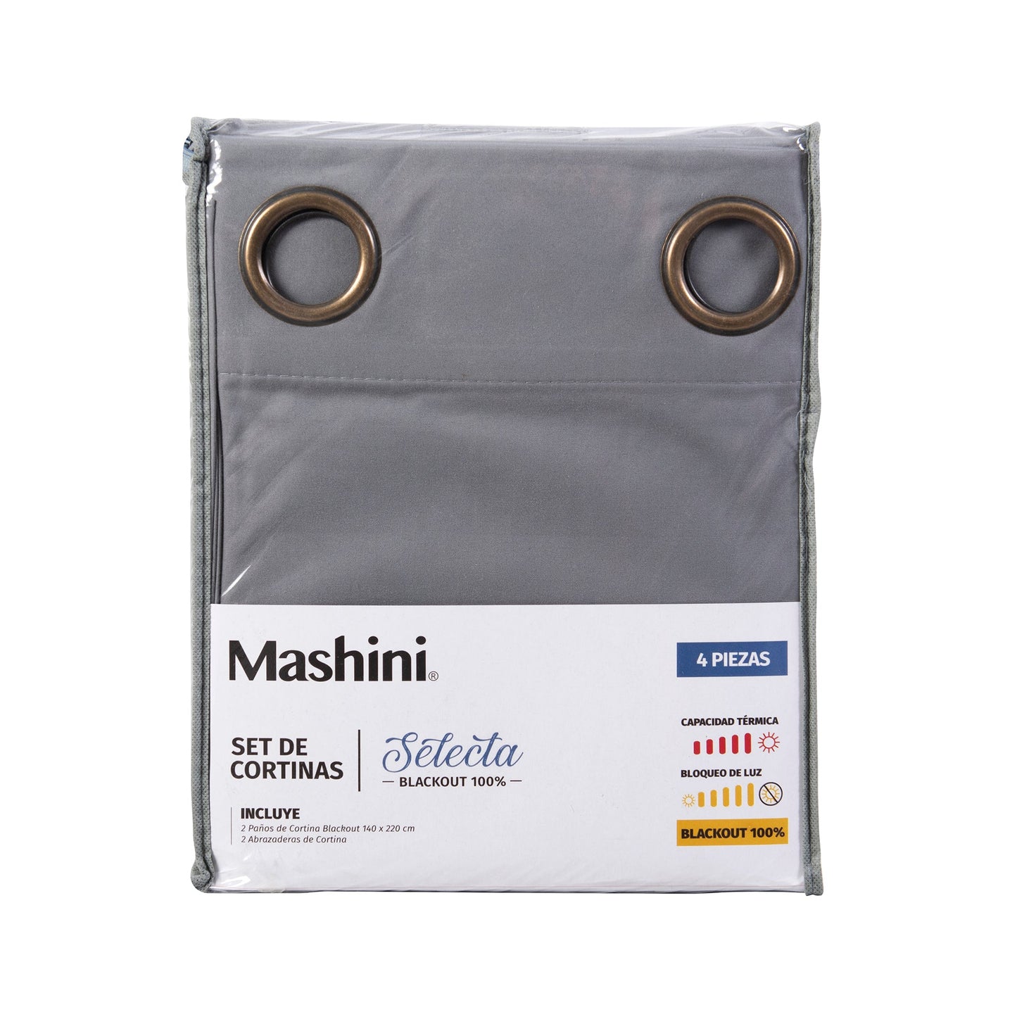 Set Cortinas Blackout Argolla Selecta Marengo