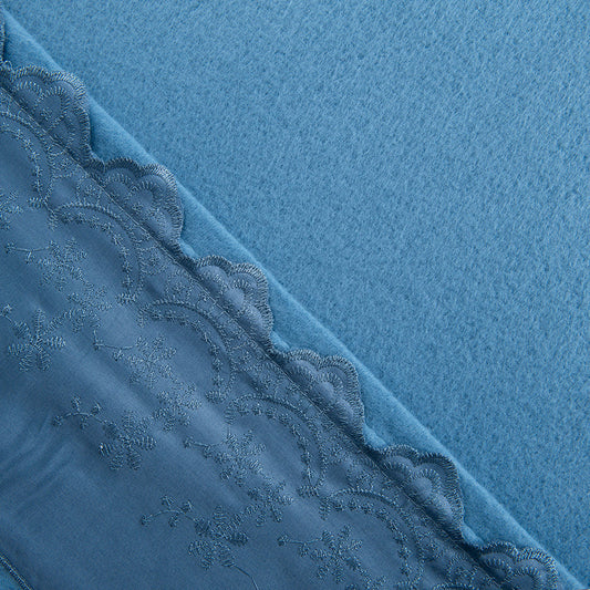 Sábana 2 Plazas Polar Lisa Broderie Azul