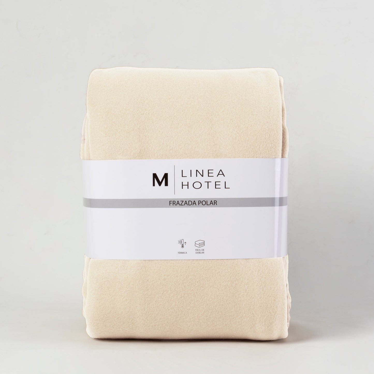 Frazada 1.5 Plazas Polar Borde Satin Linea Hotel Crudo