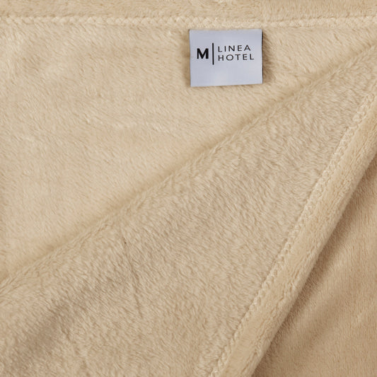 Frazada 1.5 Plazas Flannel Linea Hotel Beige