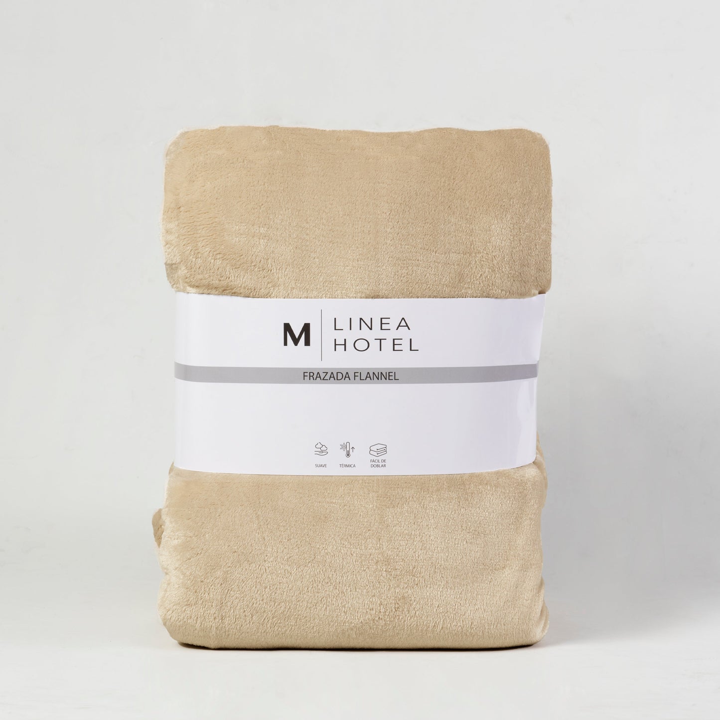 Frazada King Flannel Linea Hotel Beige