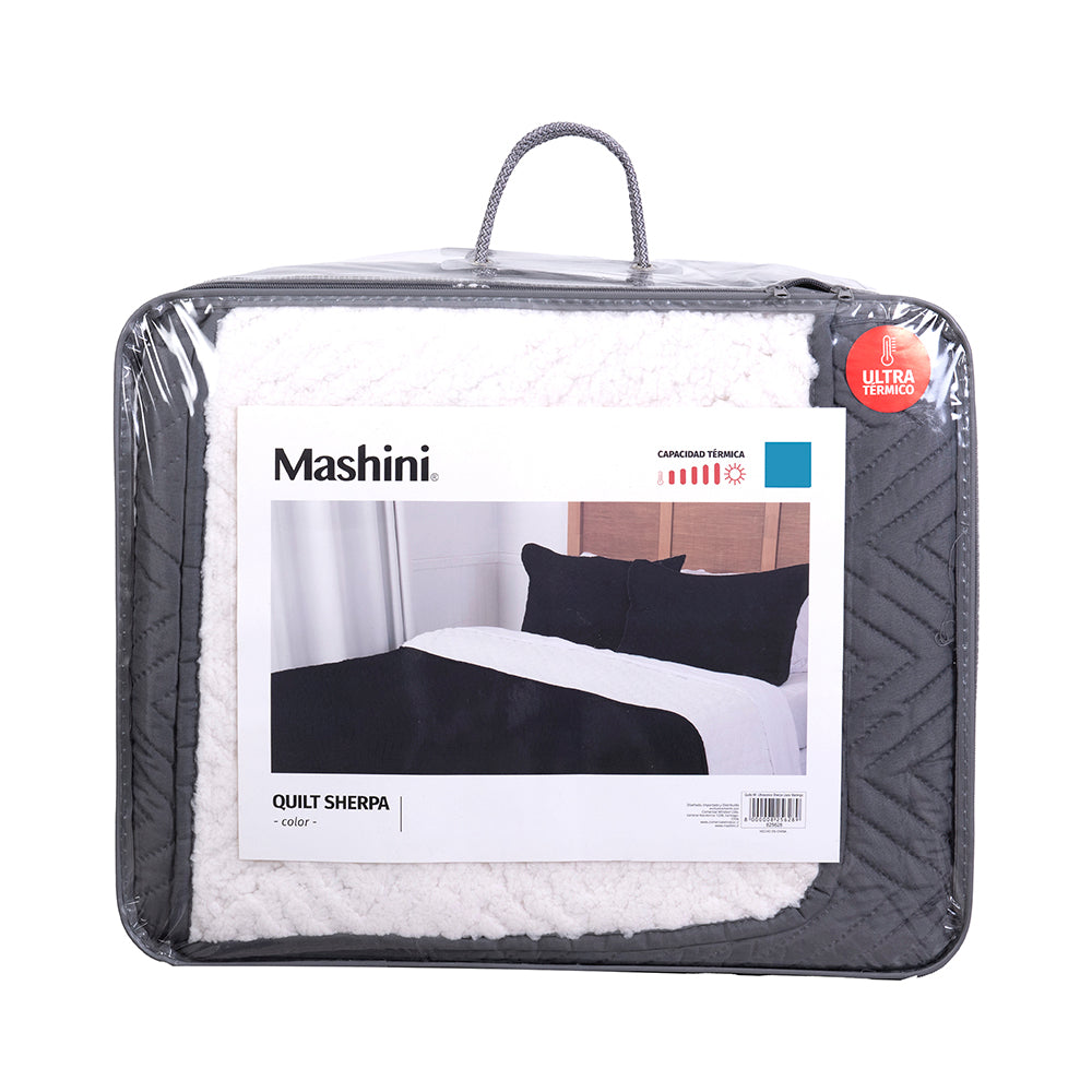 Quilt 2 Plazas Sherpa Marengo