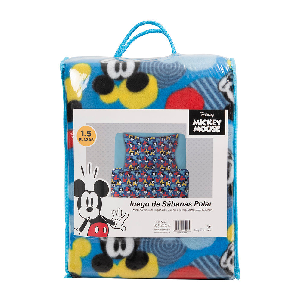 Sábana 1.5 Plazas Polar Estampado Disney Mickey Vintage