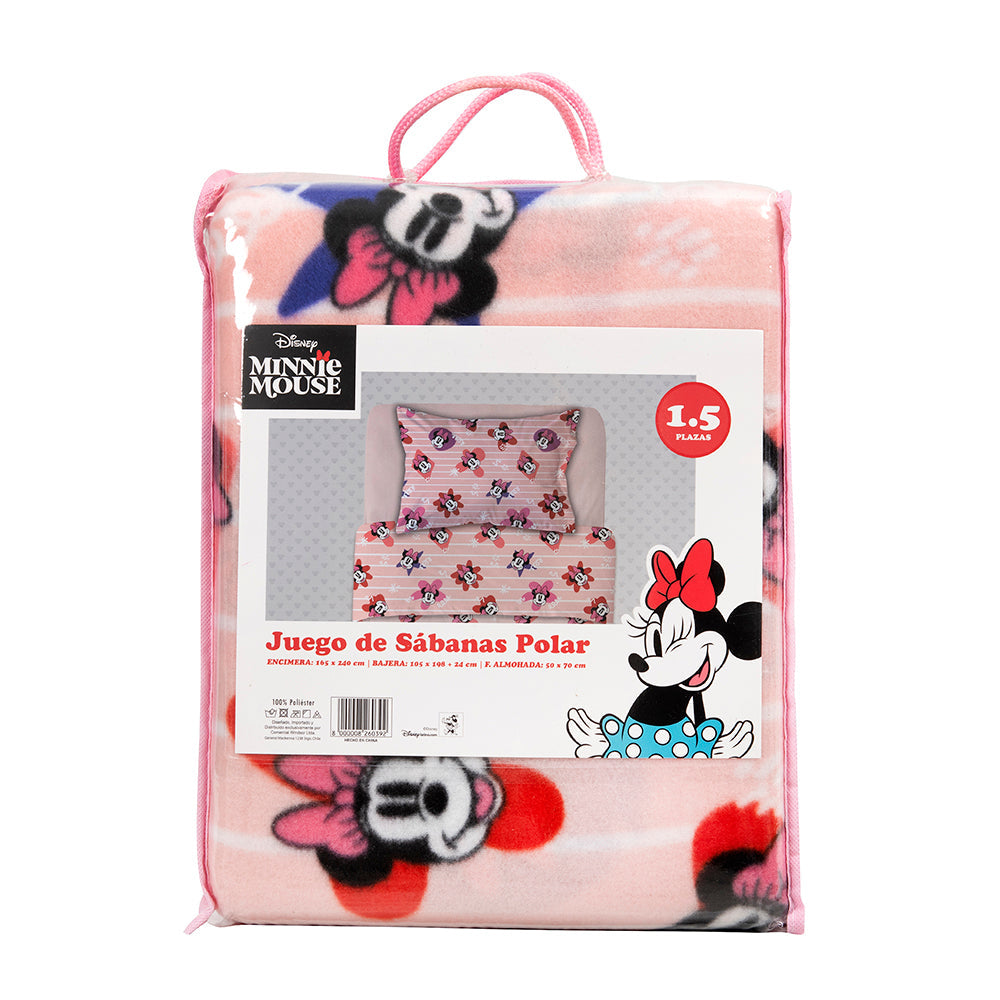 Sábana 1.5 Plazas Polar Estampado Disney Minnie Vintage