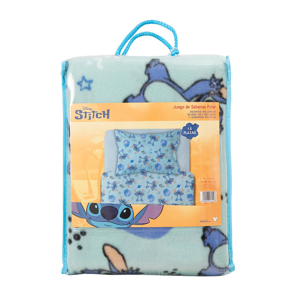 Sábana 1.5 Plazas Polar Estampado Disney Stitch Sorpresa