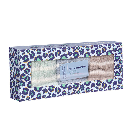 Set de Descanso Calcetines Verde, Azul y Café