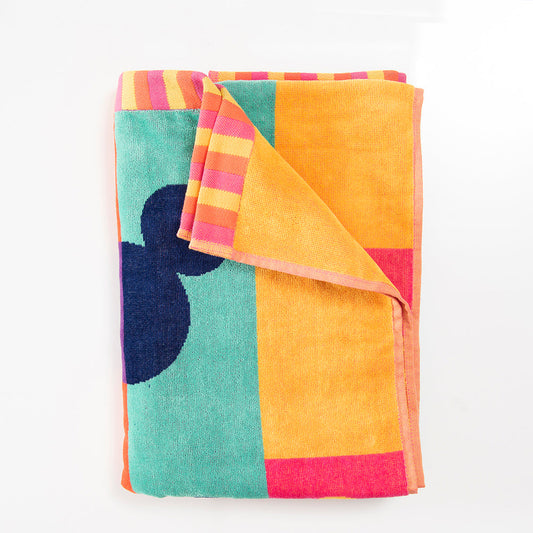 Toalla Playa Jacquard Algodón 80x160 cm Mickey Caras