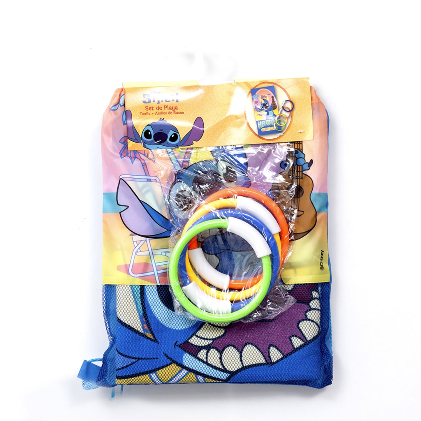 Set Toalla 70x140 cm + 4 Anillos de Buceo Stitch Club