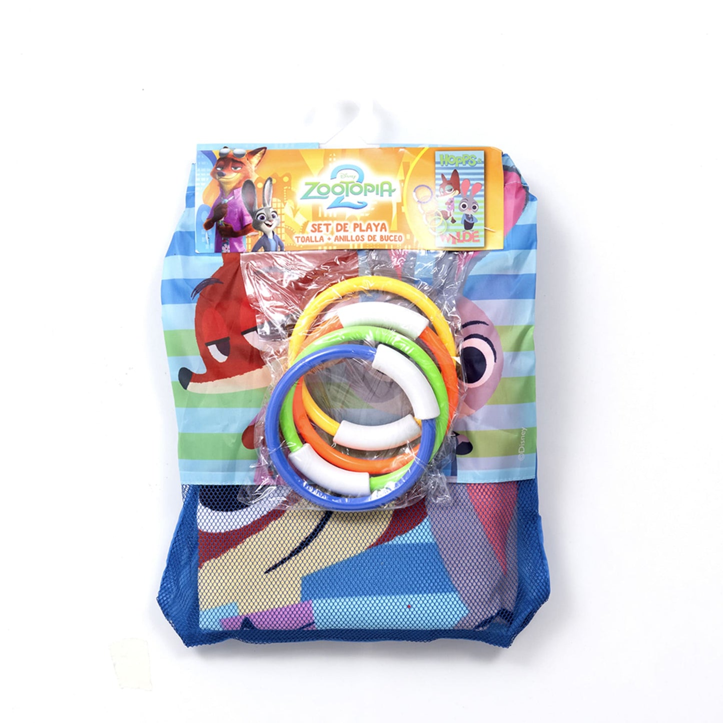 Set Toalla 70x140 cm + 4 Anillos de Buceo Zootopia Hopps