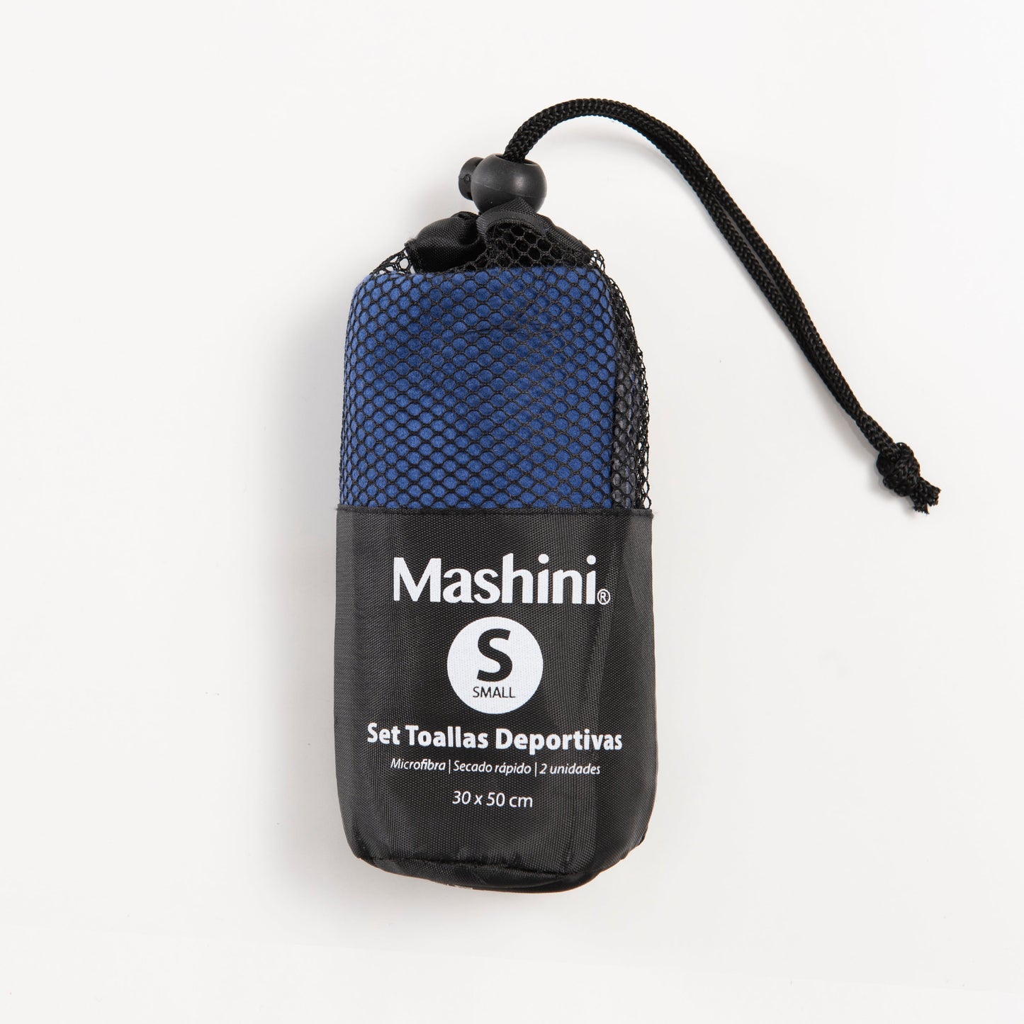 Set 2 Toallas Deportivas Microfibra 30x50 cm Azul