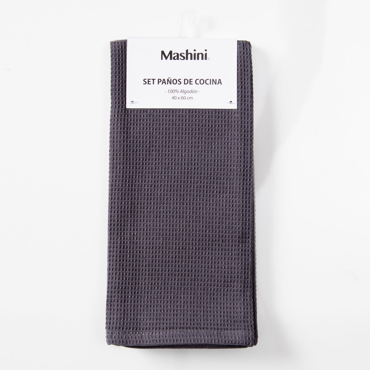 Set 2 Paños de Cocina Rectangular 40x60 cm Waffle Marengo