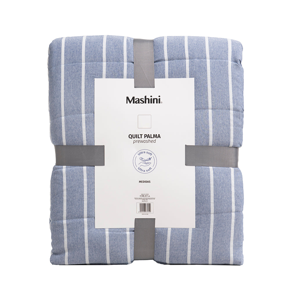 Quilt 2 Plazas Palma Cationic Azul
