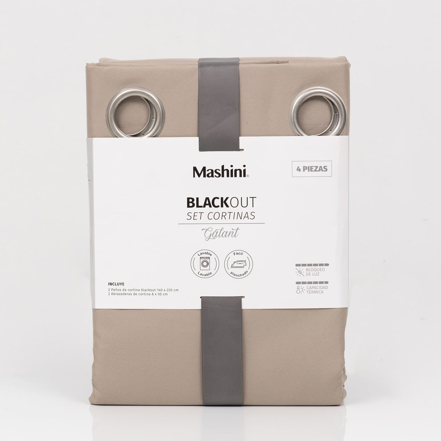 Set Cortinas Blackout Argolla Galant Café