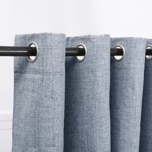 Set Cortinas Blackout Argolla Mink Azul