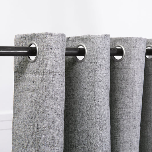 Set Cortinas Blackout Argolla Mink Gris Oscuro