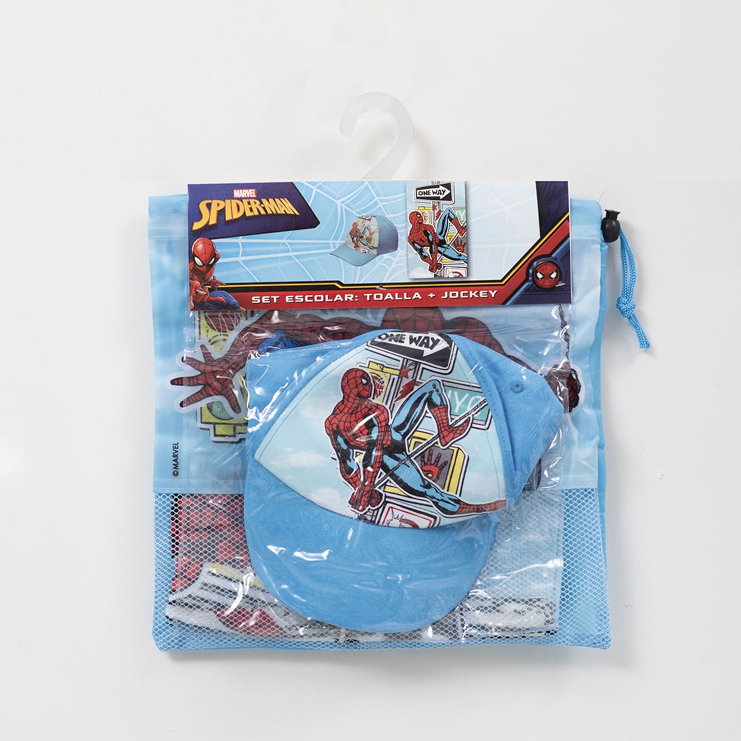 Set Toalla 30x50 cm, Jockey y Bolso Spiderman Way