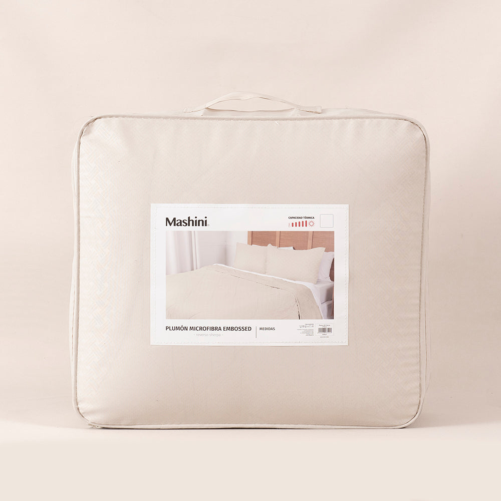 Plumón 1.5 Plazas Coral Emboss Sherpa Crudo