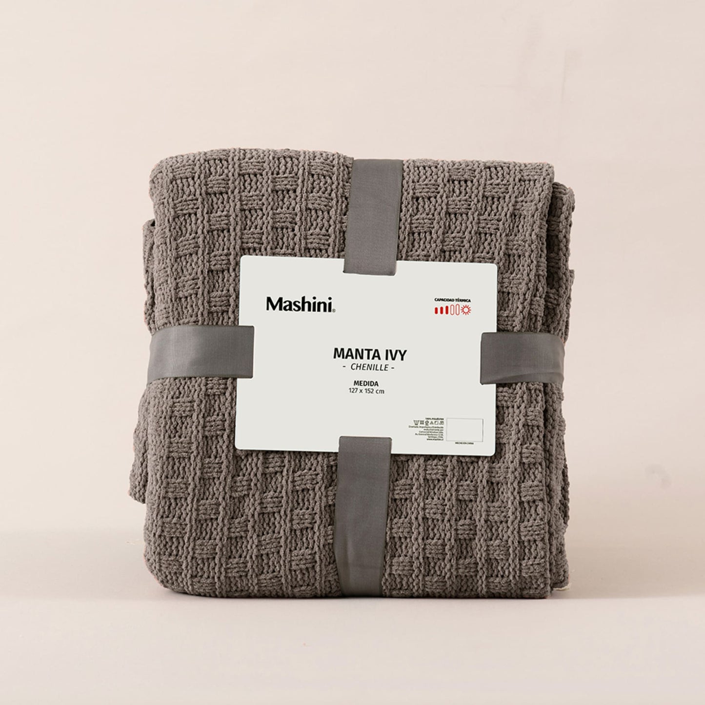 Manta Chenille Ivy 127x152 cm Taupe
