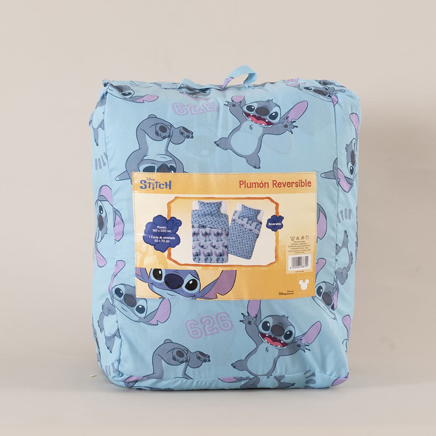 Plumón 1.5 Plazas Stitch Celeste