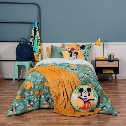 Plumón 1.5 Plazas Microfibra Mickey Safari
