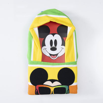 Toalla Playa Capucha MF 60x120 cm Mickey Rainbow