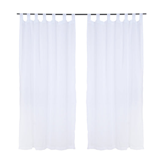 Set Cortinas Velo Lino Presilla Blanca mashini