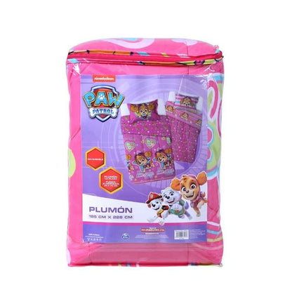 Plumón 1.5 Plazas diseño Paw Patrol rosado Mashini
