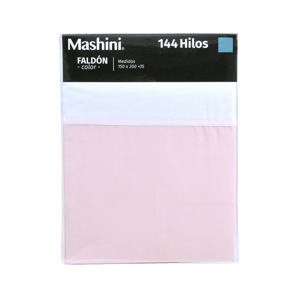 empaque del Faldón 144 Hilos color rosa para camas Super King Mashini