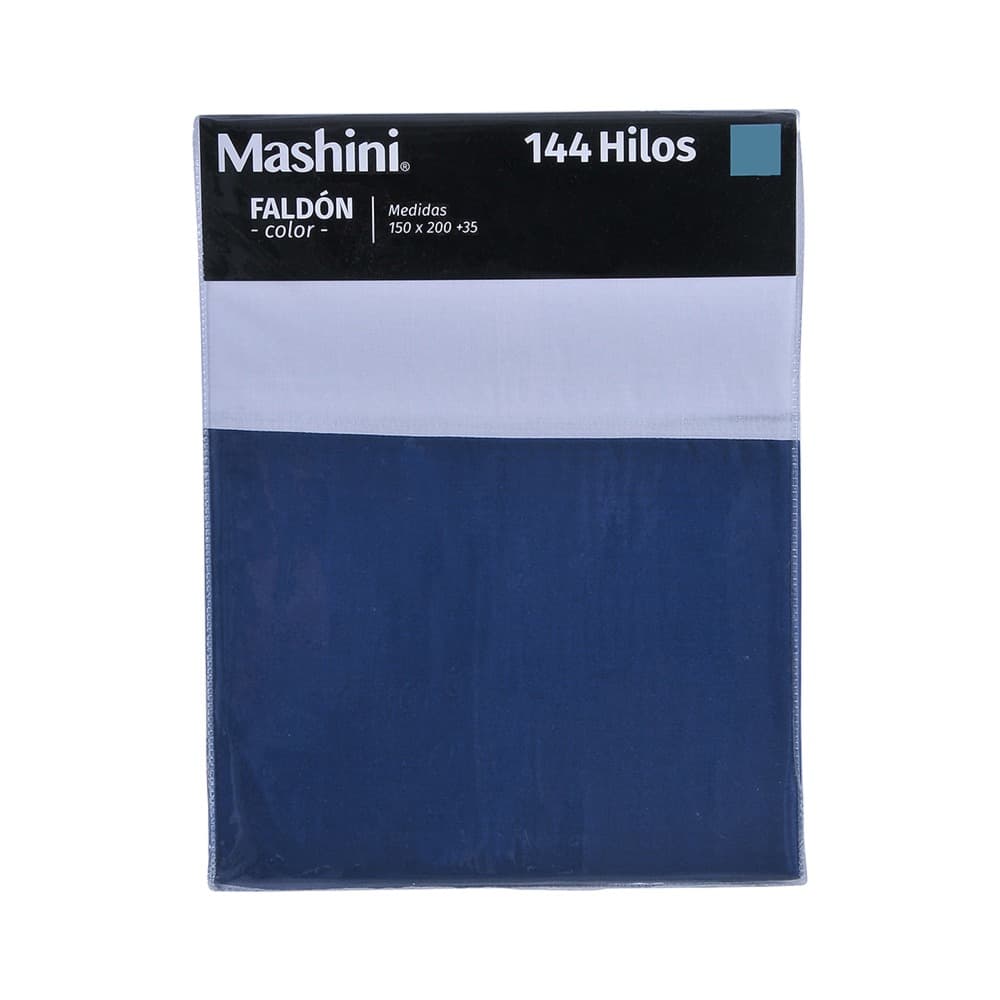 empaque del Faldón 144 Hilos para camas Super King Azul mashini