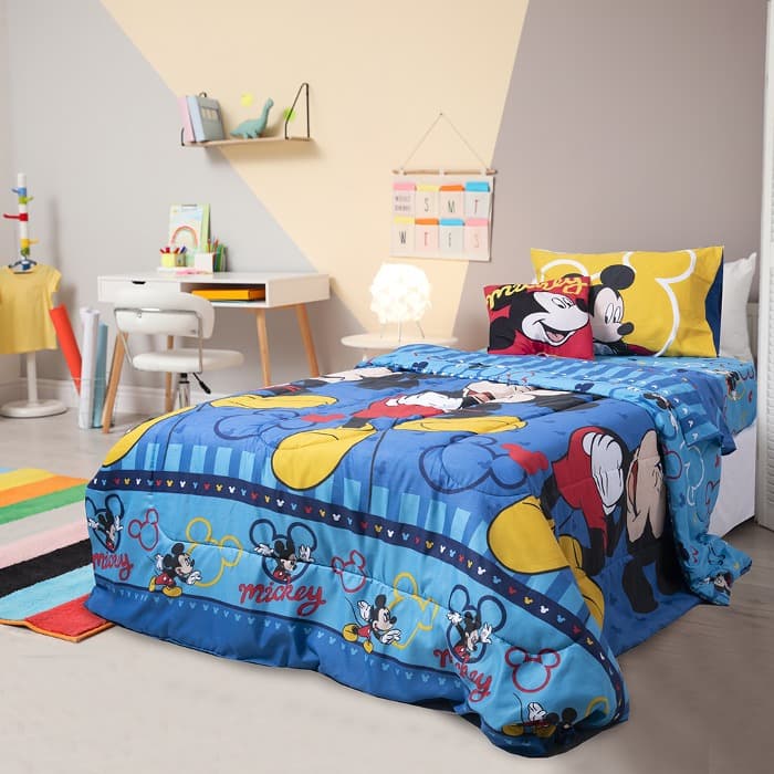 Plumón 1.5 Plazas Mickey azul disney  mashini