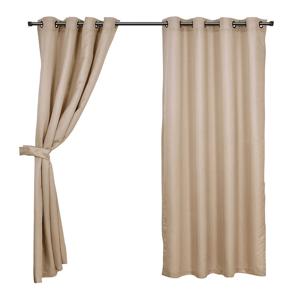 Set Cortinas Argolla 140x220 cms color beige mashini