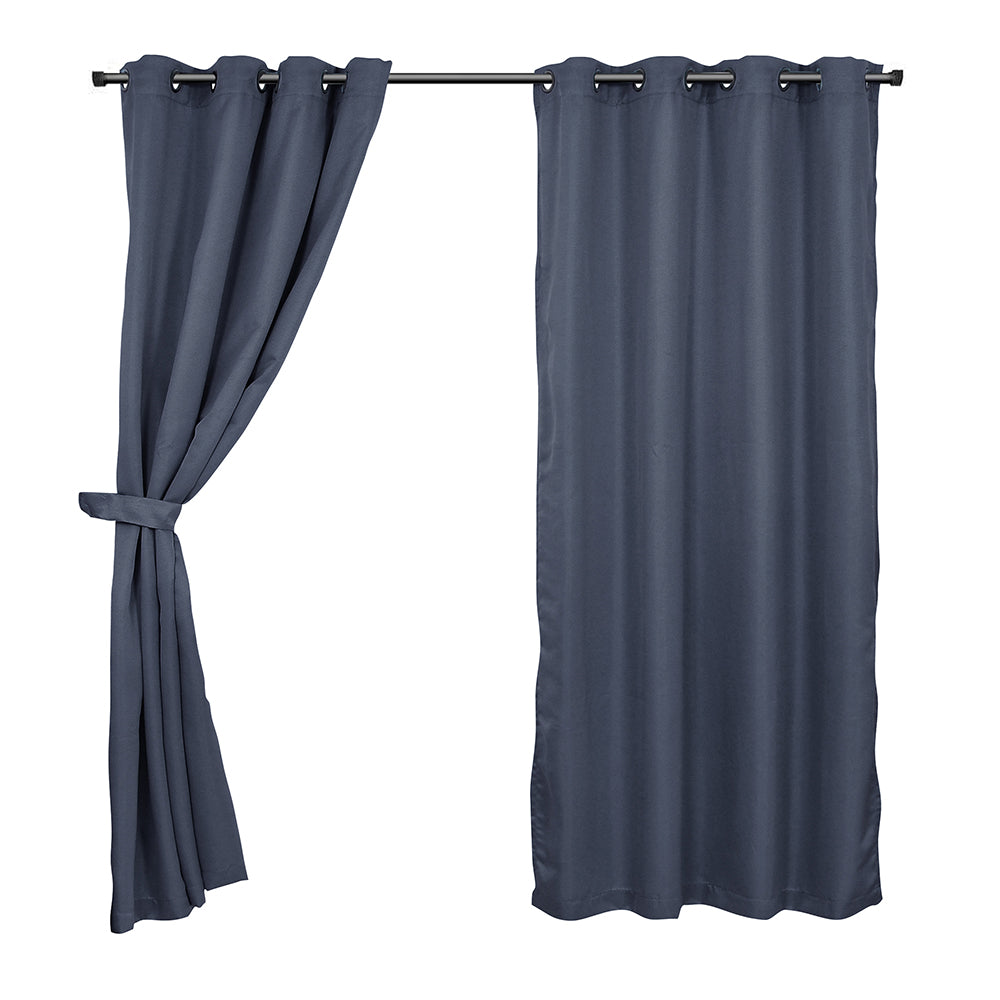 Set de Cortinas Argolla 140x220 cms color Negro Mashini